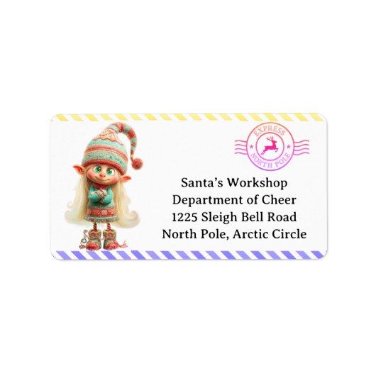 North Pole Mail | Enchanted Elf Etiket (Voorkant)