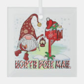North Pole Mail Gnome Mailbox Lantern Glas Ornament (Voorkant)