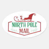 North Pole Mail Oval Sticker (Voorkant)