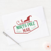 North Pole Mail Oval Sticker (Envelop)