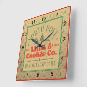 North Pole Milk and Cookie Co. Vierkante Klok (Hoek)
