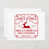 North Pole Milk and Cookie Company Feestdagenkaart (Voorkant / Achterkant)