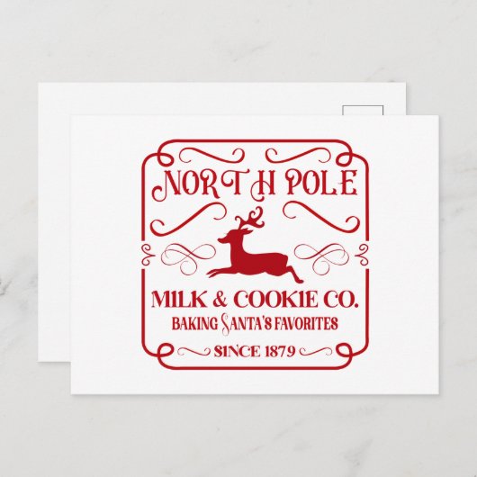 North Pole Milk and Cookie Company Feestdagenkaart (Voorkant / Achterkant)