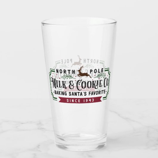 North Pole Milk & Cookie Co. Glas (Achterkant)