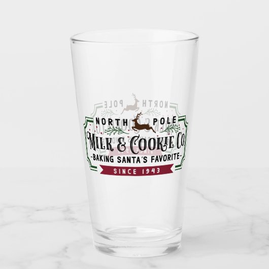 North Pole Milk & Cookie Co. Glas (Voorkant)