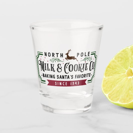 North Pole Milk & Cookie Co. Shot Glas (Voorkant)