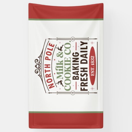 North Pole Milk Cookie Company Spandoek (Verticaal)