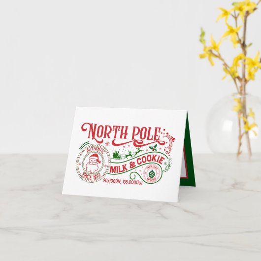 North Pole Milk koekje kerst Kaart (Gele Bloem)