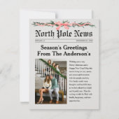 North Pole Newspaper Christmas Photo Card (Voorkant)