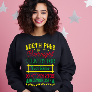 North Pole Overnight Delivery voor Jouw naam Trui