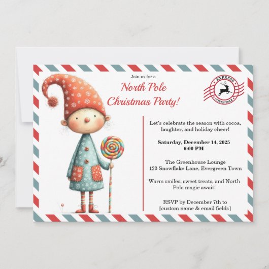 North Pole party Magic | Enchanted Elf Kaart (Voorkant)