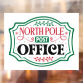 North Pole Post Kantoor Kerstmis Raamsticker (Vel 2)