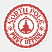 North Pole Post Kantoor Ronde Sticker (Voorkant)
