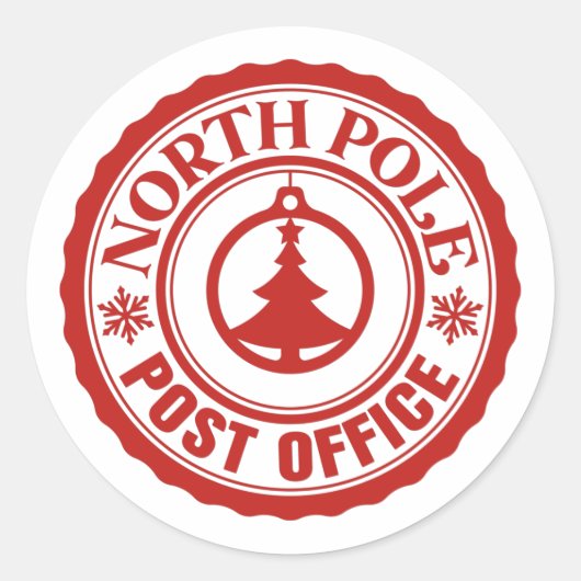 North Pole Post Kantoor Ronde Sticker (Voorkant)