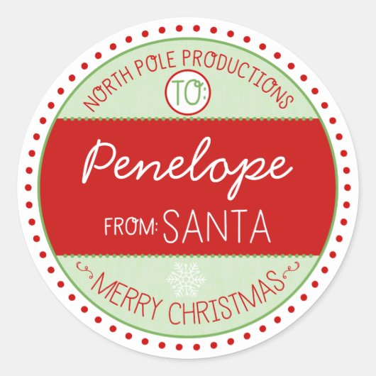 North Pole Productions Kerst sticker Labels (Voorkant)