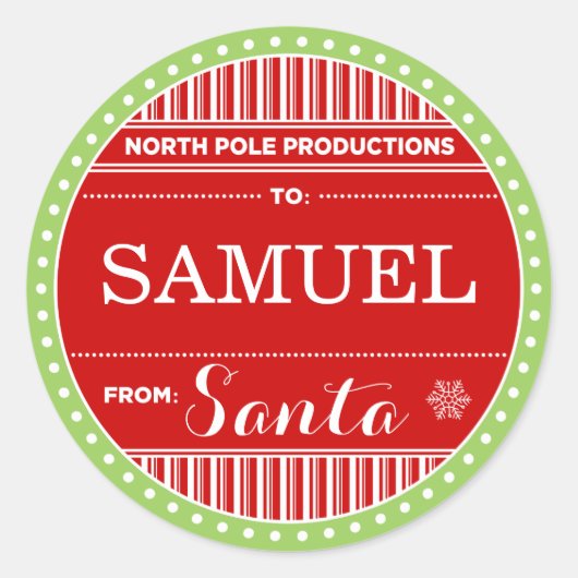 North Pole Productions Kerst sticker Labels (Voorkant)