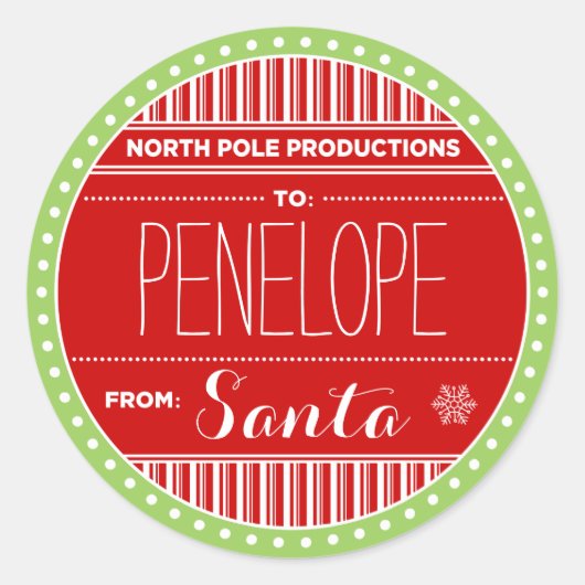 North Pole Productions Kerst sticker Labels (Voorkant)