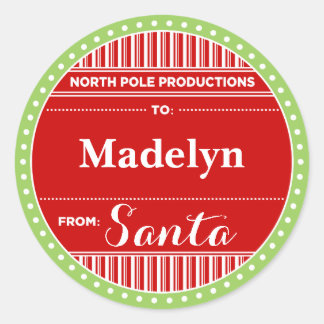North Pole Productions Kerstmis Ronde Sticker