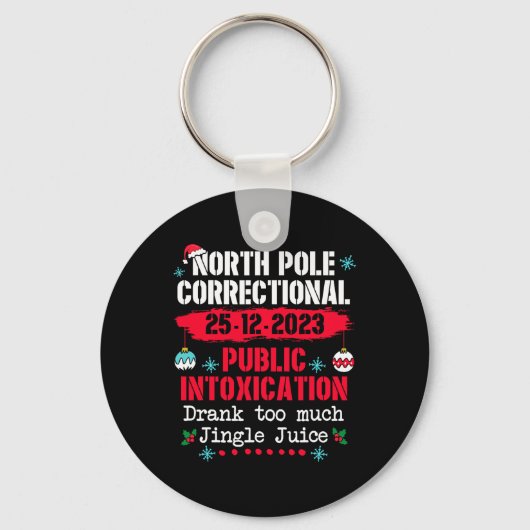 North Pole Public Intoxication Drink te veel Jing Sleutelhanger (Voorkant)