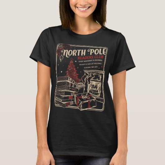 North Pole Readers Club, Bookish Christmas, Kerstm T-shirt (Voorkant)