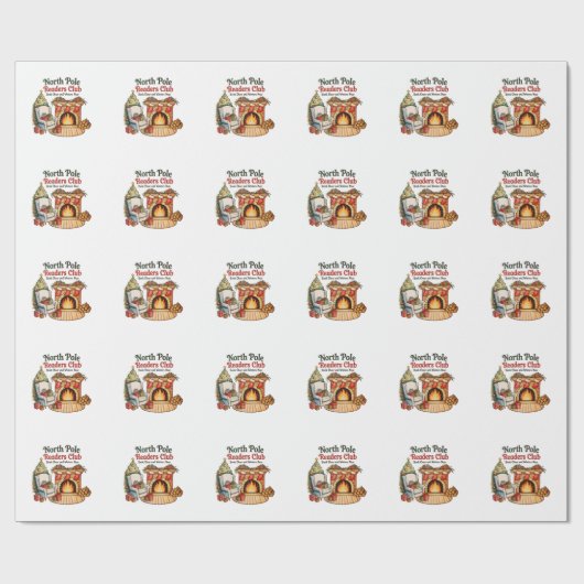 North Pole Readers Club Christmas Books Xmas Lover Cadeaupapier (Vlak)