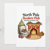 North Pole Readers Club Christmas Books Xmas Lover Feestdagenkaart (Voorkant / Achterkant)