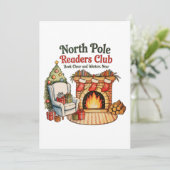North Pole Readers Club Christmas Books Xmas Lover Feestdagenkaart (Staand voorkant)