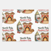 North Pole Readers Club Christmas Books Xmas Lover Inpakpapier Vel (Voorkant)