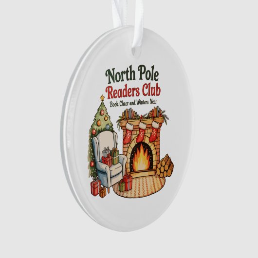 North Pole Readers Club Christmas Books Xmas Lover Ornament (voorkant)