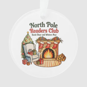 North Pole Readers Club Kerstboeken Kerstliefhebbe Ornament