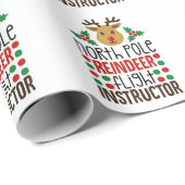 North Pole Reindeer Flight Instructor Christmas Cadeaupapier (Rol Hoek)