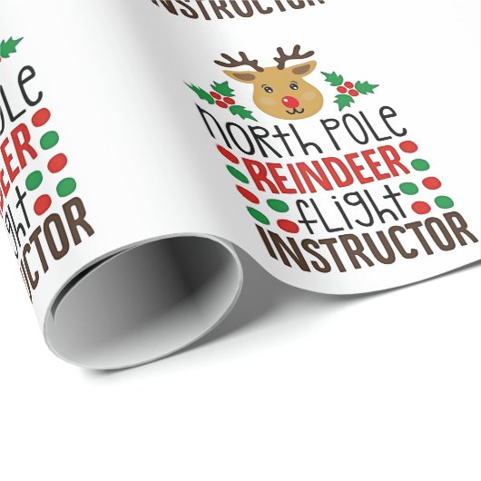 North Pole Reindeer Flight Instructor Christmas  Cadeaupapier (Rol Hoek)
