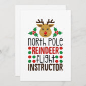 North Pole Reindeer Flight Instructor Christmas  Feestdagenkaart (Voorkant / Achterkant)