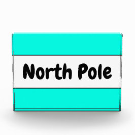 NORTH POLE Retro Bright Aqua Mint White Stripes Fotoblokken