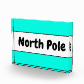 NORTH POLE Retro Bright Aqua Mint White Stripes Fotoblokken (Rechts)