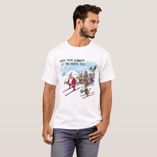 North Pole Rush Hour witte T-shirt (Voorkant volledig)