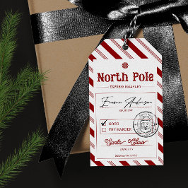 North Pole Santa Christmas Gift Tag Cadeaulabel