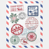 North Pole Santa Mail Christmas Fleece Deken (Voorkant)