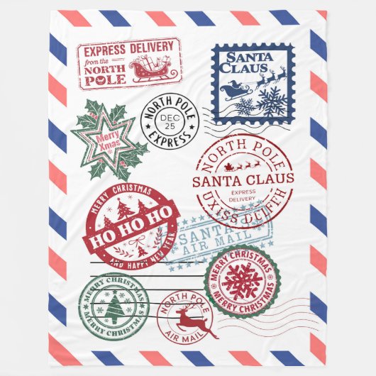 North Pole Santa Mail Christmas  Fleece Deken (Voorkant)