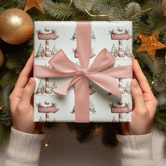 North Pole Sign | Wrapping Paper Cadeaupapier
