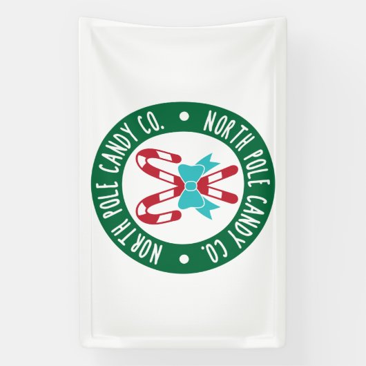 North Pole Snoep Company Holiday Spandoek (Verticaal)