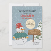 North Pole Snowman Invitation Kaart (Voorkant)
