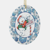 North Pole Snowman Keramisch Ornament (Rechts)