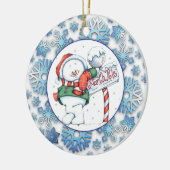 North Pole Snowman Keramisch Ornament (Links)