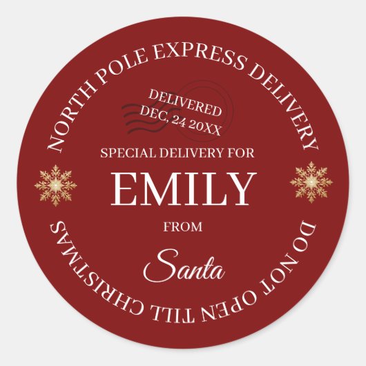 North Pole Special Delivery Stickers (Voorkant)