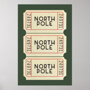 North Pole Ticket Print en Groene Kerstdecoratie