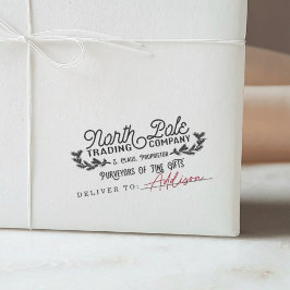 North Pole Trading Company Holiday Gift Stamp Zelfinktende Stempel