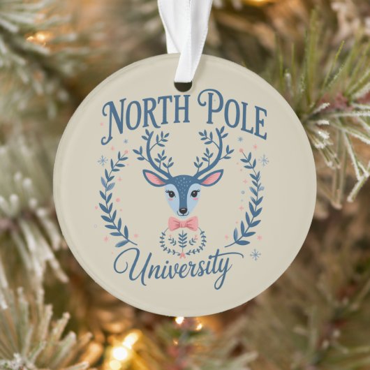 North Pole Universiteit Kerst Chinoiserie Rendier  Ornament (Boom)