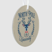 North Pole Universiteit Kerst Chinoiserie Rendier  Ornament (voorkant)