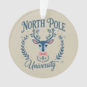 North Pole Universiteit Kerst Chinoiserie Rendier  Ornament (voorkant)